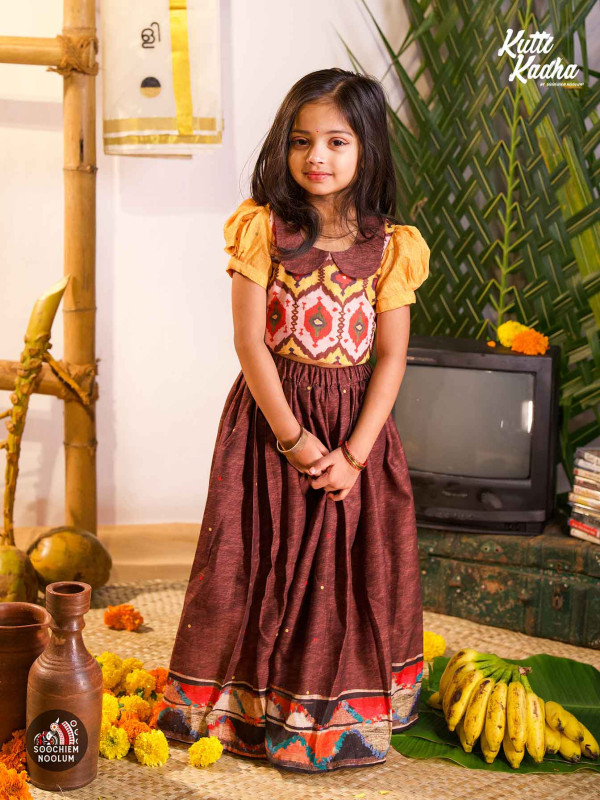NIRAKKOOTT-  Ikat Skirt and Top for Girls