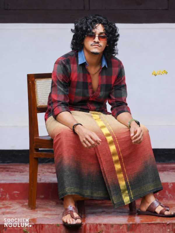DESIGNER PREMIUM SHIRT + OMBRE SHADE DESIGNER TISSUE DHOTI COMBO
