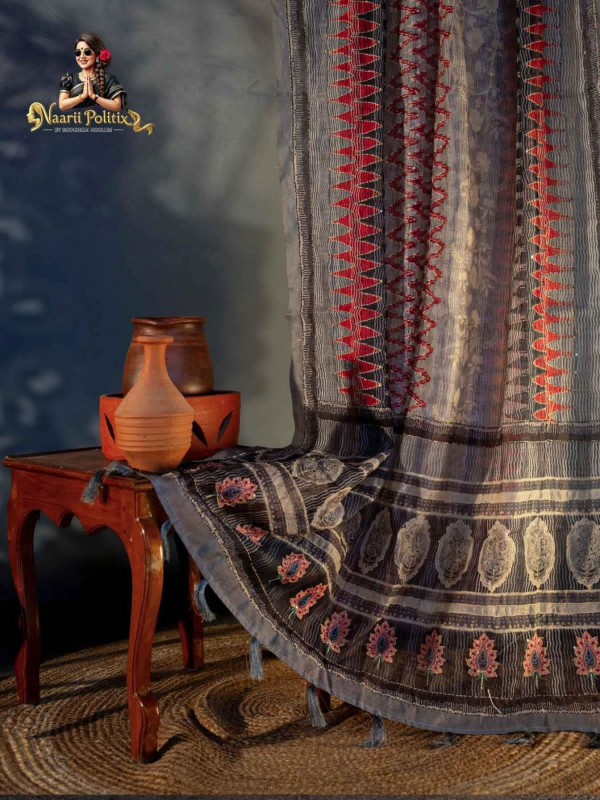 Soft Chanderi Cotton With Kantha Work [SAREE0000145]