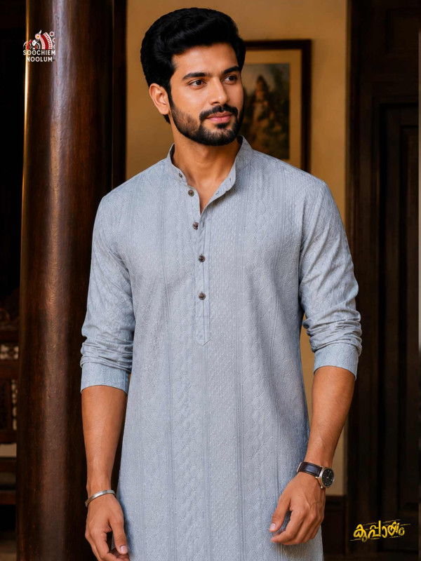 GREY Premium Designer Kurta [KURTA00055]
