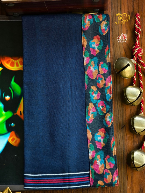 Navy Blue Limited Edition Cotton Dhoti[DHOTI000431]