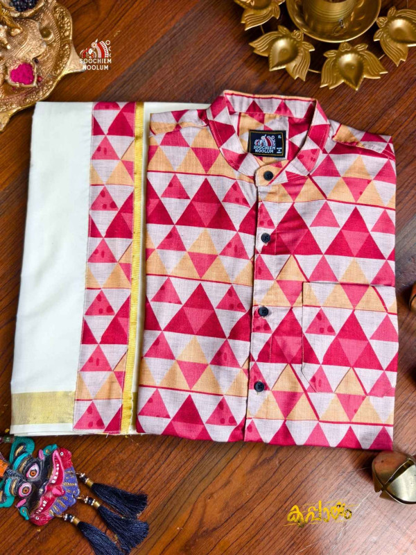 Designer Premium Shirt+ Double Dhoti Combo[COMBO000262]