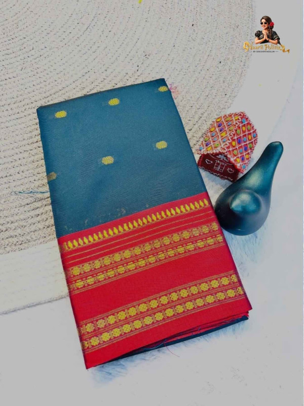 Semi Silk Saree - Teal Blue [SAREE0000226]