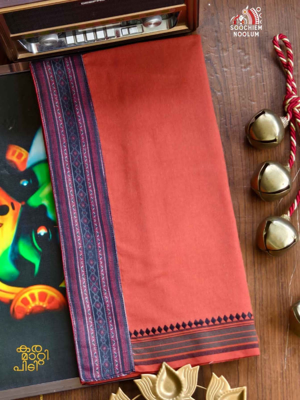 Kavy Orange Limited Edition Cotton Dhoti [Clearance Sale][DHOTI000146]