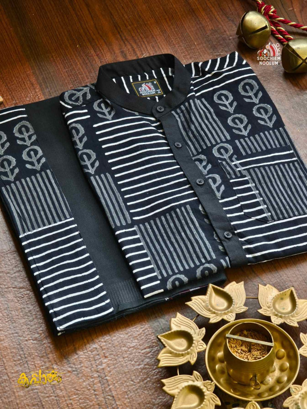 Designer Premium Shirt+ Single Cotton Dhoti Combo[COMBO000291]