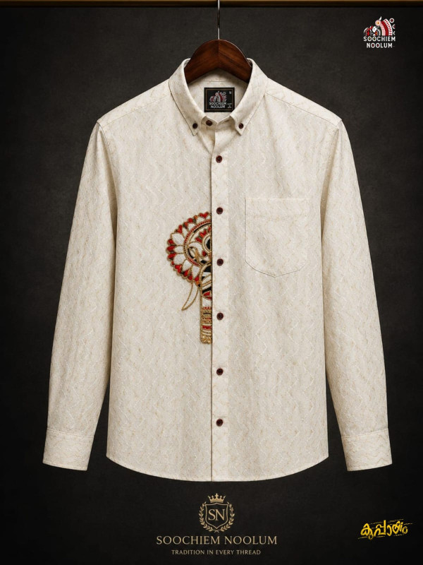 ELEPHANT EMBROIDERY HALF PATCH SHIRT