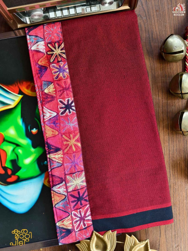 Maroon Red Limited Edition Cotton Dhoti[DHOTI000493]