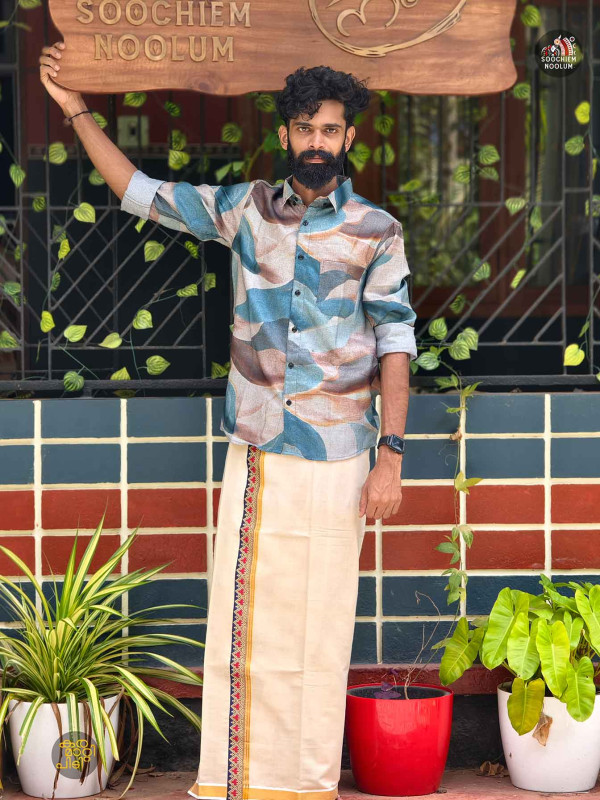 Designer Premium Shirts+ Single kasavu Combo