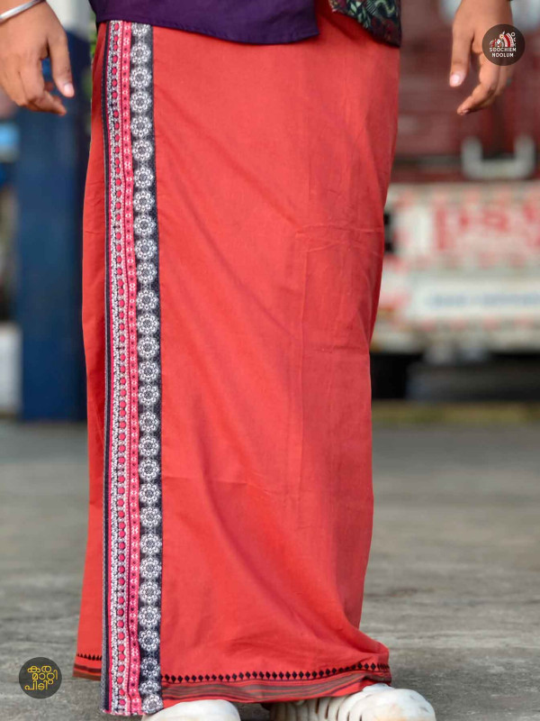 Kavy Orange Limited Edition Cotton Dhoti[DHOTI000383]