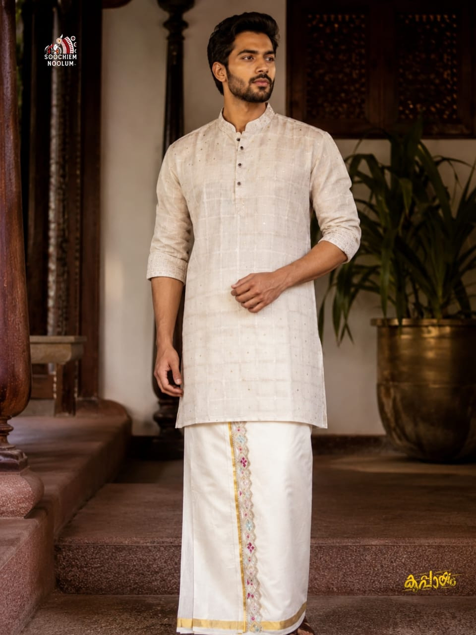 Soft linen Festive Special luxury kurta - ivory [KURTA00066]