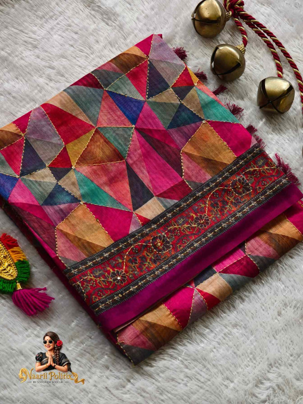 Soft Chanderi With Kantha Stitch Highlights [SAREE000068]