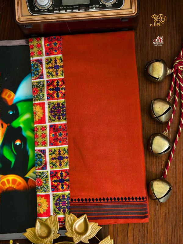 Kavy Orange Limited Edition Cotton Dhoti[DHOTI000419]