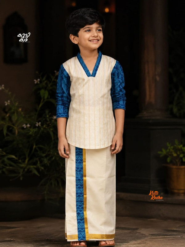 AMBARAM- DESIGNER COTTON KURTA + DHOTI COMBO FOR KIDS