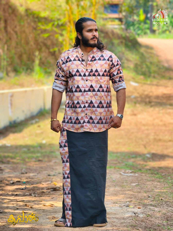 Designer Premium Shirt+ Single Cotton Dhoti Combo[COMBO000269]