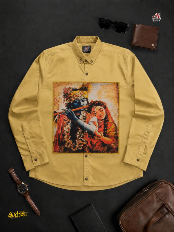 RADHE KRISHNA PREMIUM CANVAS PATCH SHIRT