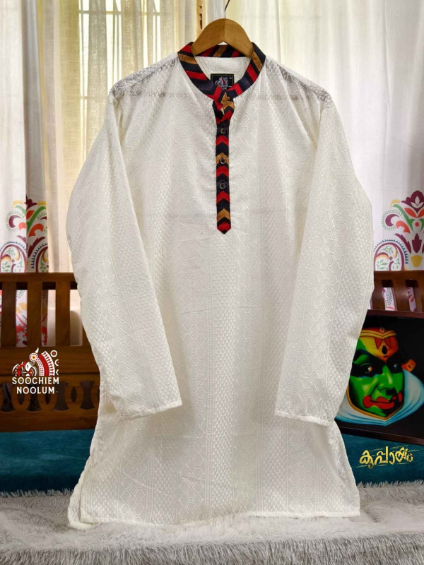 White Premium Designer Kurta [KURTA00051]