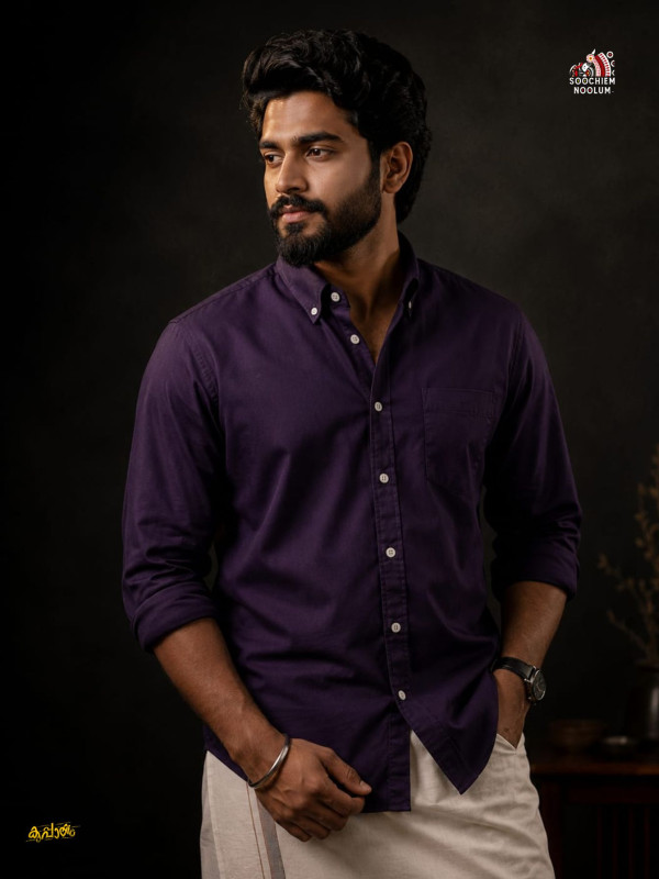 SOLID COLOUR SHIRT -DARK PURPLE