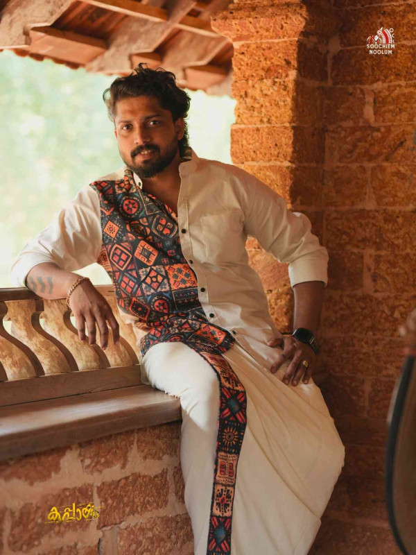 Off White premium Designer Half patch shirt+ Single Dhoti Combo[COMBO000268]