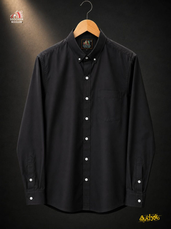 SOLID COLOUR SHIRT -  BLACK