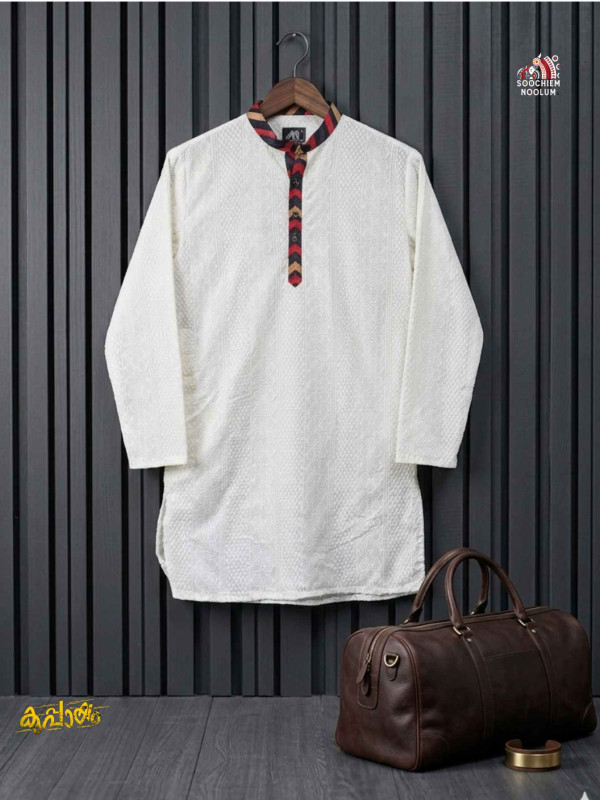 White Premium Designer Kurta [KURTA00051]