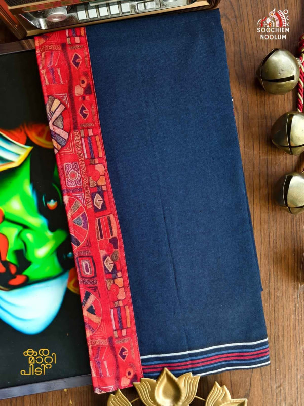 Navy Blue Limited Edition Premium Cotton Dhoti[DHOTI000477]