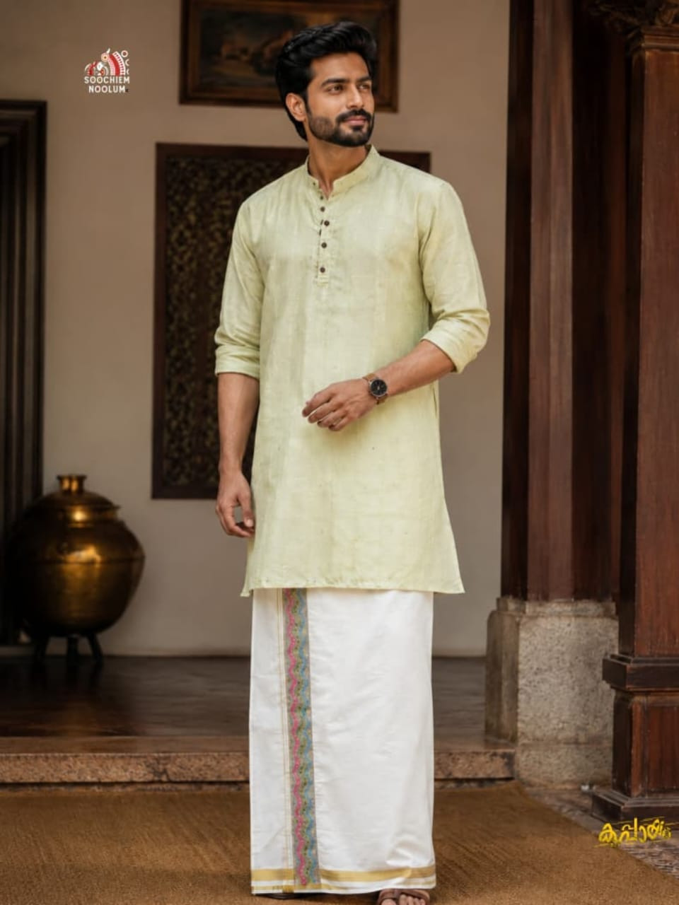 Soft linen Festive Special luxury kurta - Pista Green [KURTA00067]