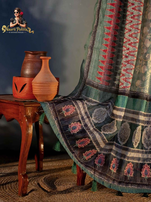 Soft Chanderi Cotton With Kantha Work [SAREE0000138]