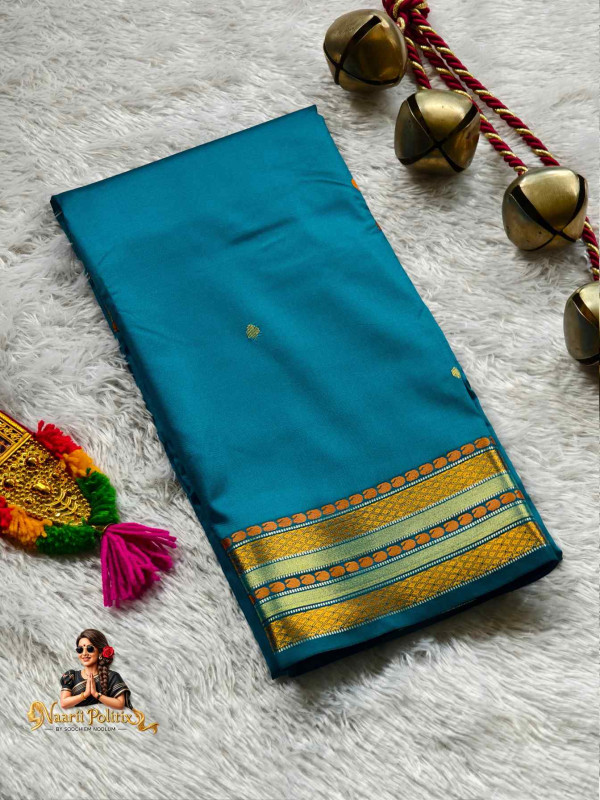 Butter Silk Saree - Teal Blue [SAREE000050]