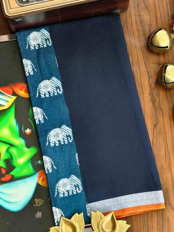 Navy Blue Limited Edition Cotton Dhoti