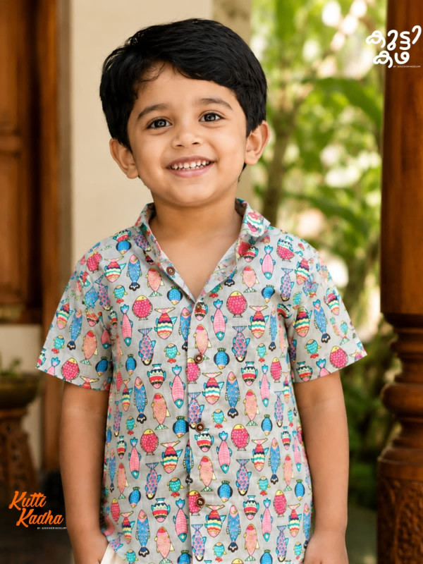 Keli -Designer Cotton Shirt For Kids [KSHIRT00038]