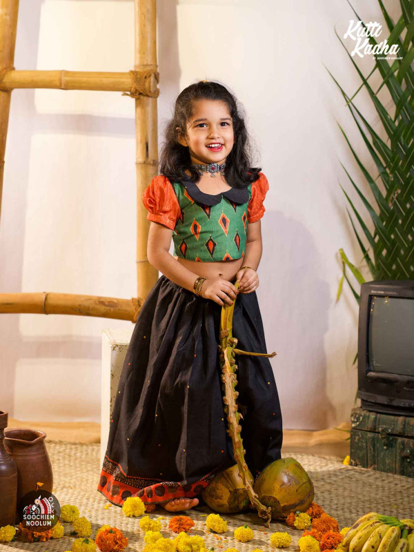NIRAKKOOTT-  Ikat Skirt and Top for Girls