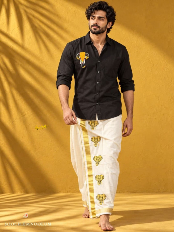BLACK ELEPHANT EMBROIDERY PREMIUM SHIRT