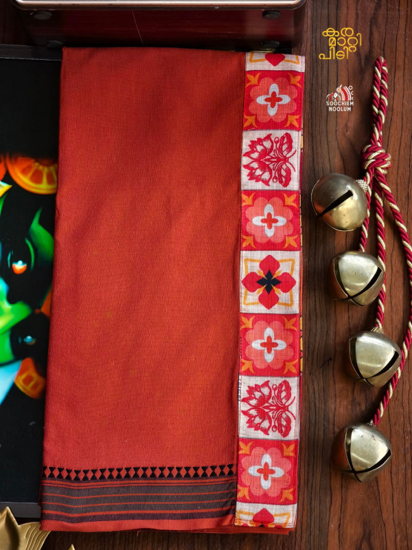 Kavy Orange Limited Edition Cotton Dhoti[DHOTI000433]