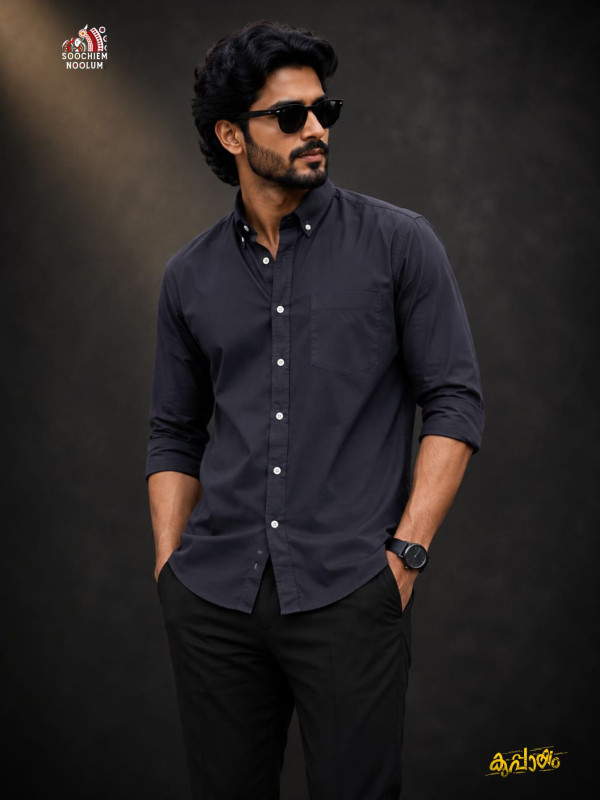 SOLID COLOUR SHIRT -  DARK BLUE