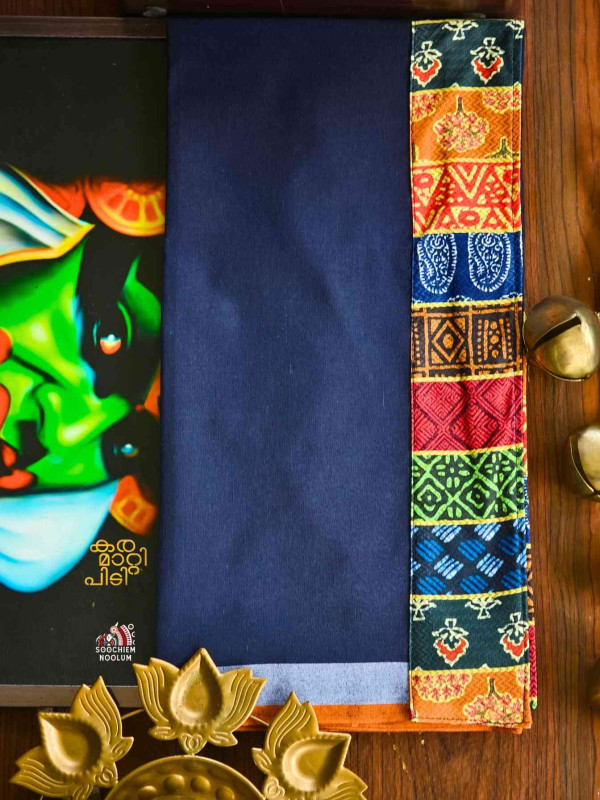 Navy Blue Limited Edition Cotton Dhoti[DHOTI000432]