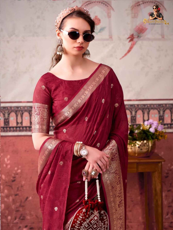 Georgette saree- Maroon [SAREE0000194]