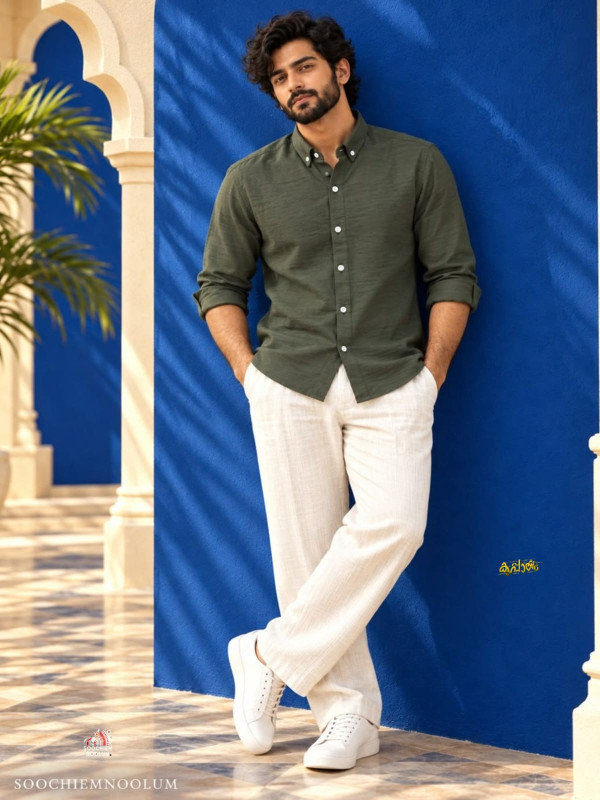 PREMIUM OLIVE GREEN MEN' S  SHIRT