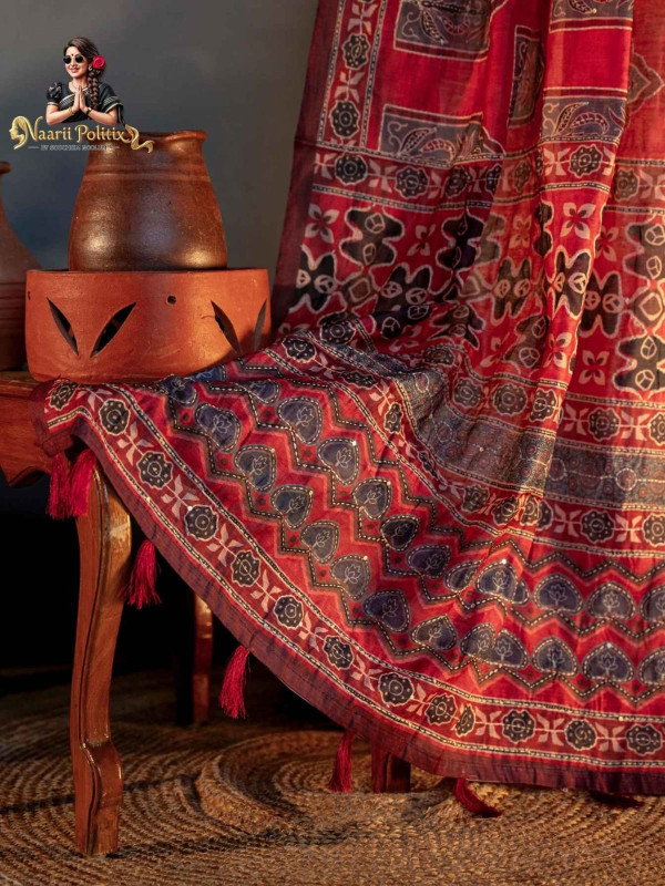 Soft Chanderi Cotton With Kantha Work [SAREE0000153]