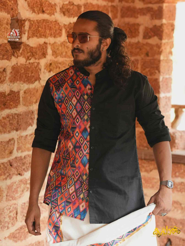 Black Premium Designer Half patch Shirt[SHIRT000234]