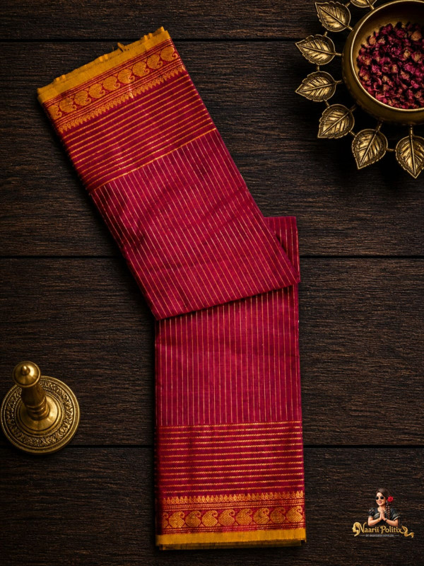 Premium Kanchi Cotton Saree - Maroon Red [SAREE0000254]
