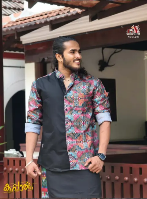 Black Designer Half Patch Shirt[SHIRT000156]